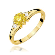 Inel Aur 9K cu Diamante Galben de Laborator 0.53 ct