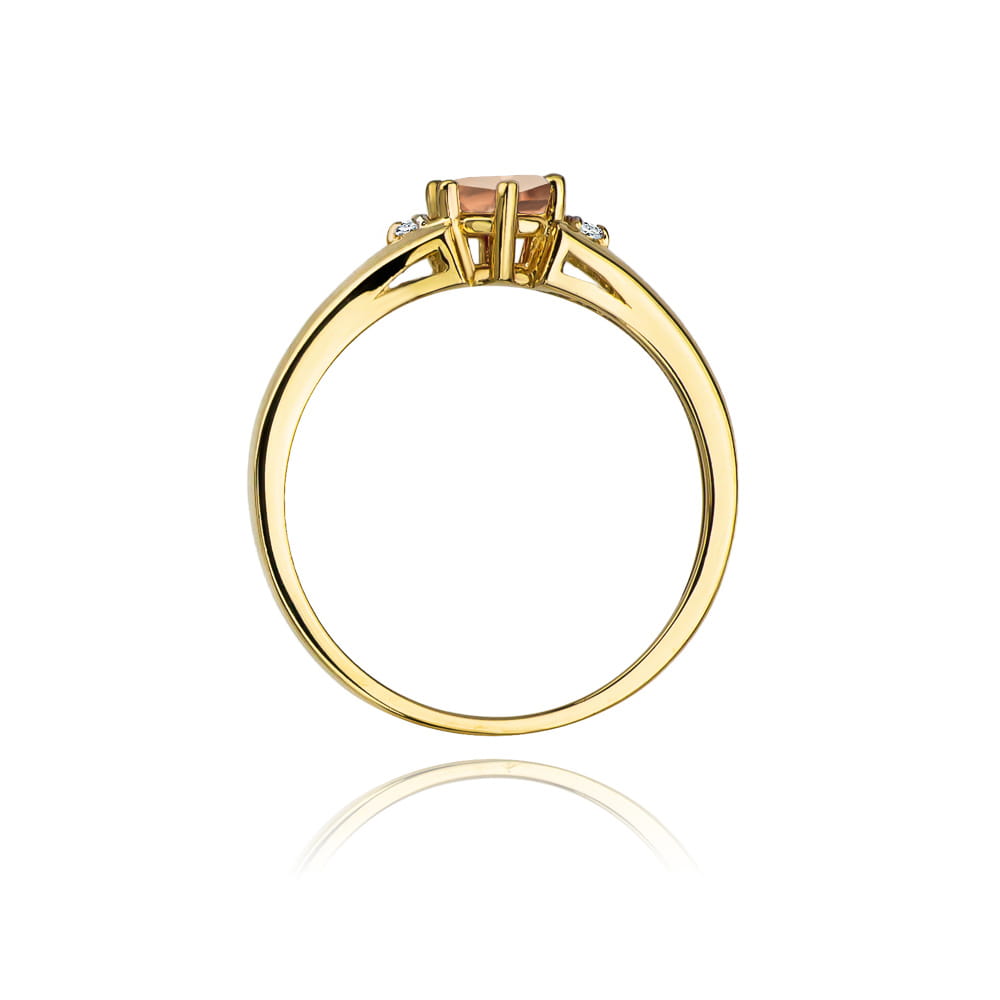 Inel Aur 9K cu Morganit 0.40 ct si Diamante Naturale 0.03 ct