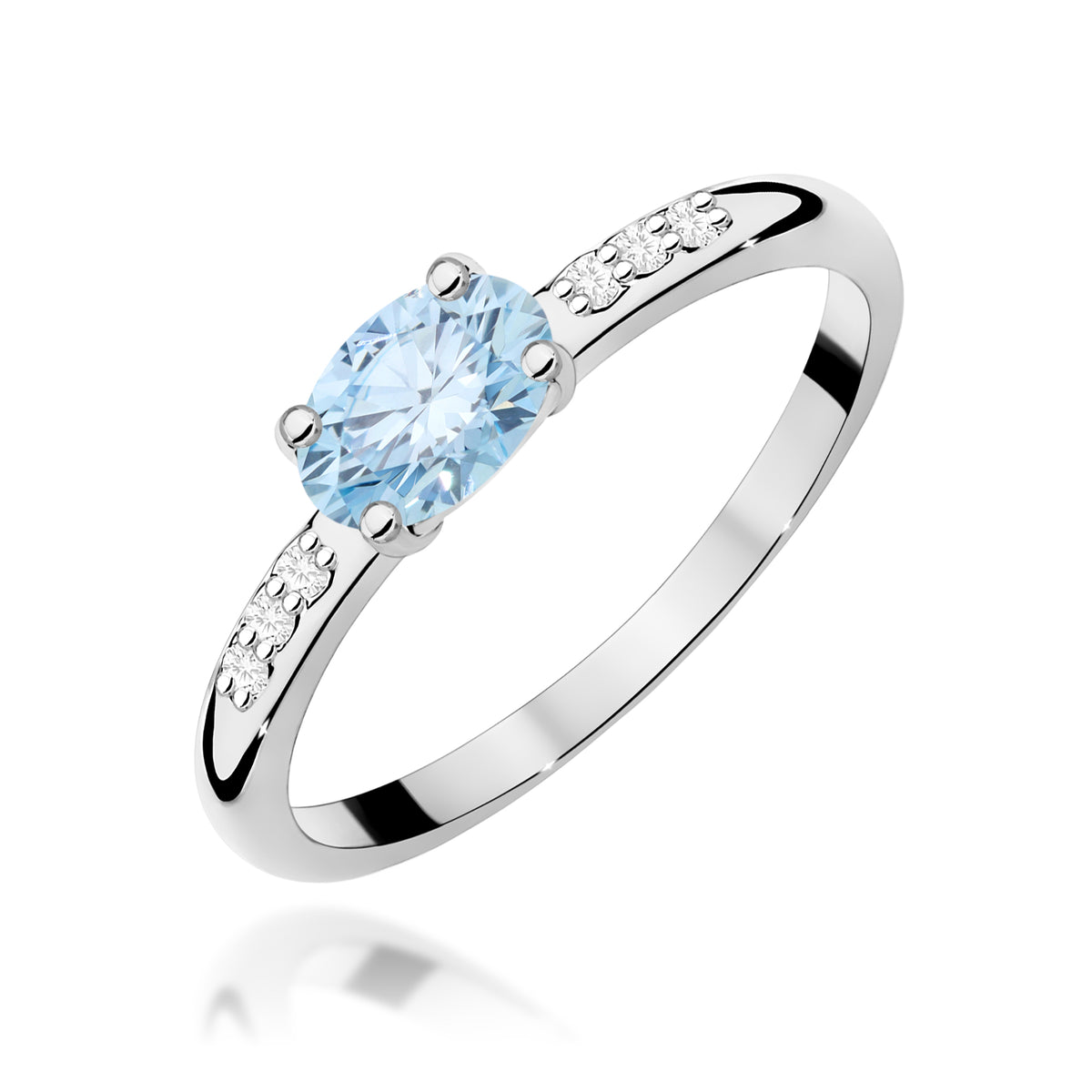 Inel Aur 14K cu Diamante Albastru de Laborator 0.53 ct