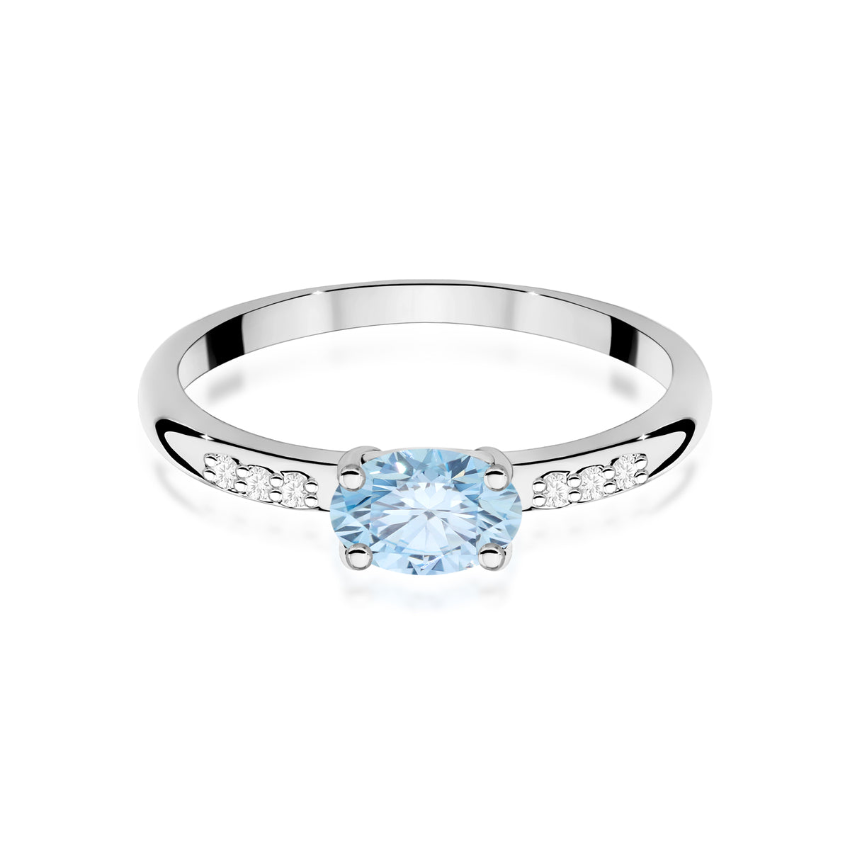Inel Aur 14K cu Diamante Albastru de Laborator 0.53 ct