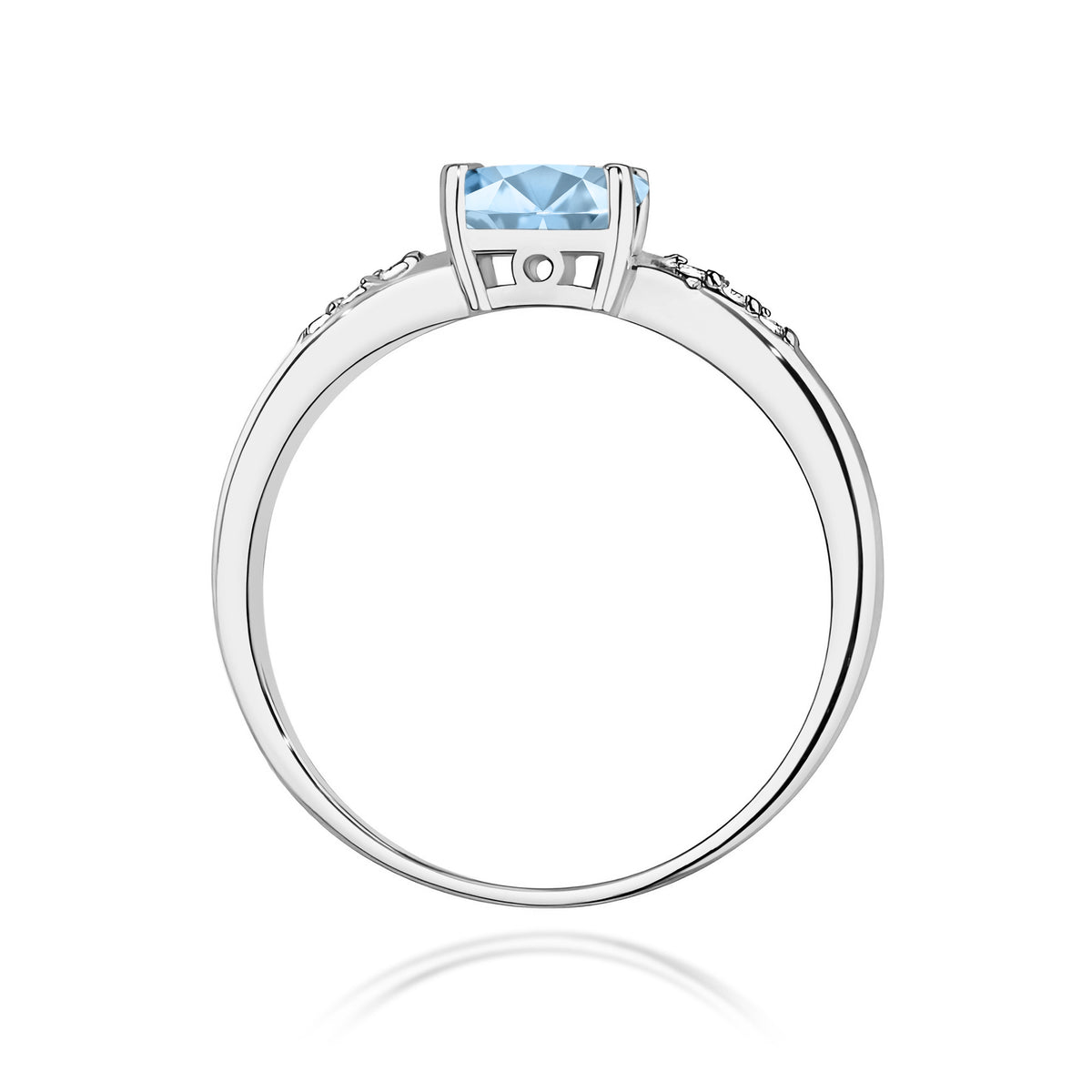Inel Aur 14K cu Diamante Albastru de Laborator 0.53 ct