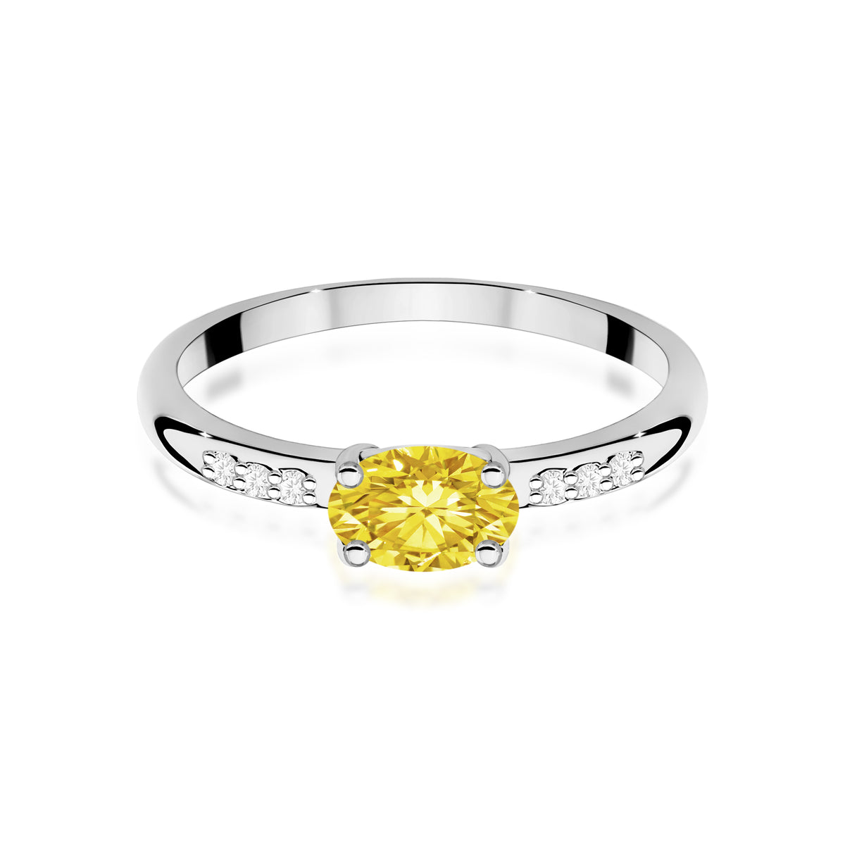 Inel Aur 14K cu Diamante Galben de Laborator 0.53 ct