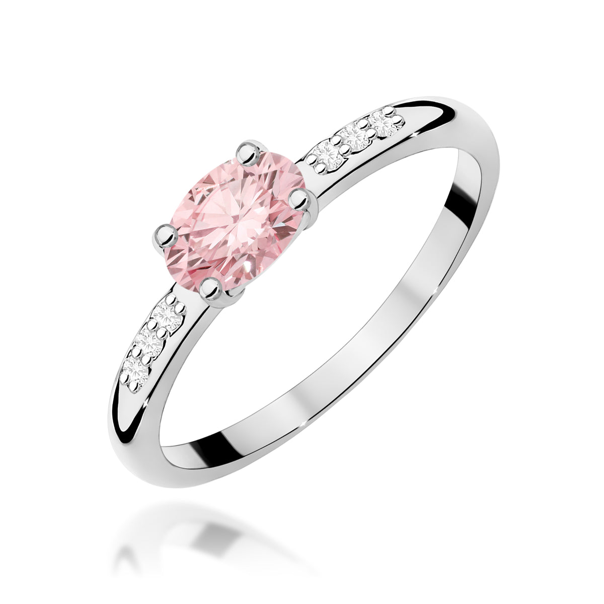 Inel Aur 9K cu Diamante Roz de Laborator 0.53 ct