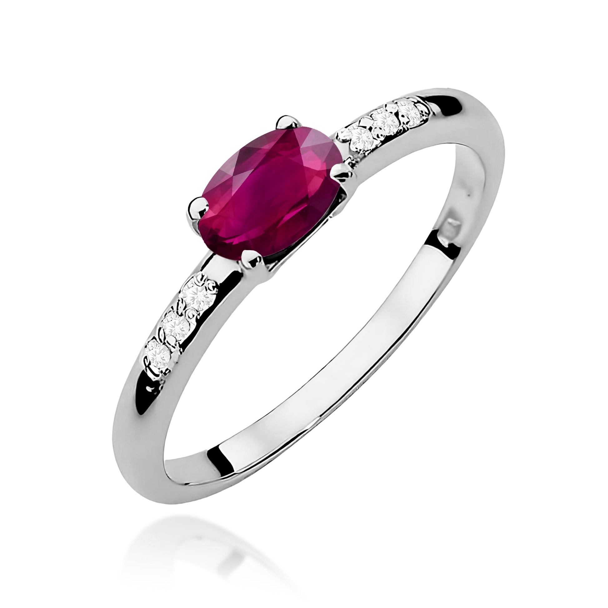 Inel Aur 9K cu Rhodolite 0.50 ct si Diamante Naturale 0.03 ct