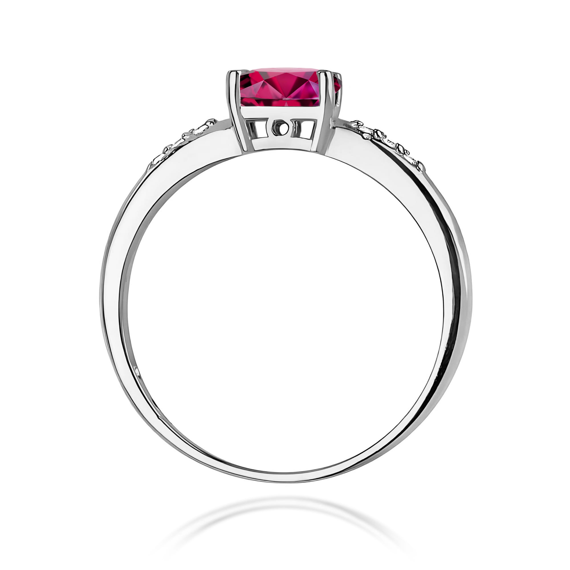 Inel Aur 9K cu Rhodolite 0.50 ct si Diamante Naturale 0.03 ct