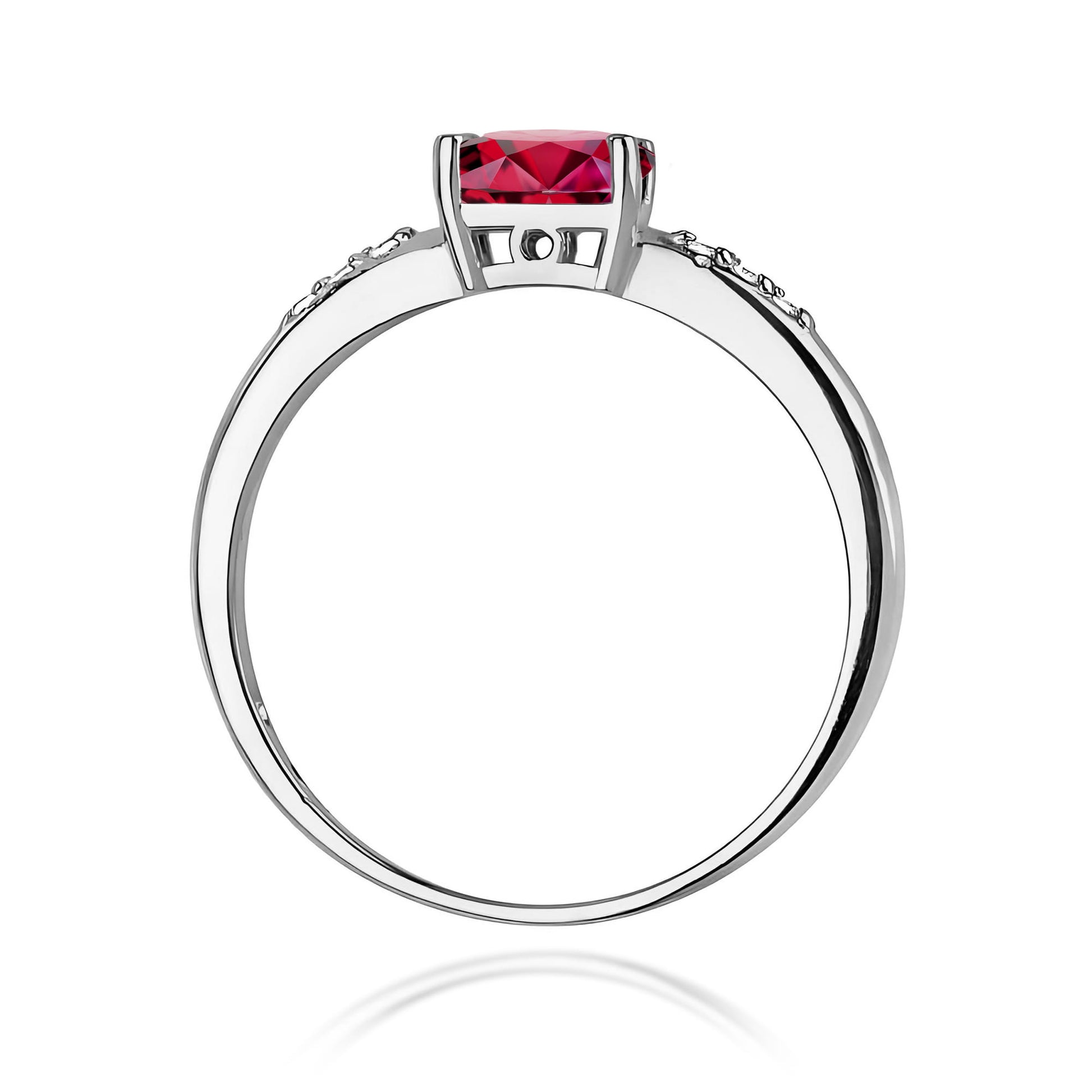Inel Aur 9K cu Rubin 0.60 ct si Diamante Naturale 0.03 ct