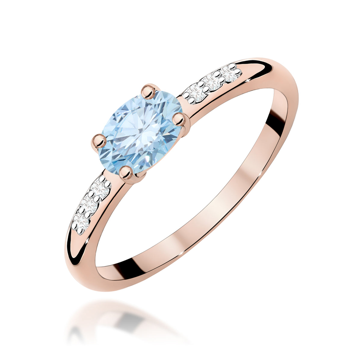 Inel Aur 14K cu Diamante Albastru de Laborator 0.53 ct