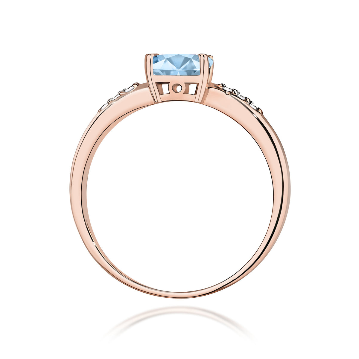 Inel Aur 14K cu Diamante Albastru de Laborator 0.53 ct
