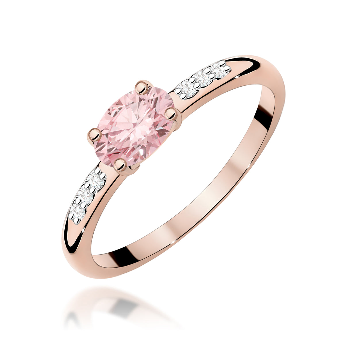 Inel Aur 14K cu Diamante Roz de Laborator 0.53 ct
