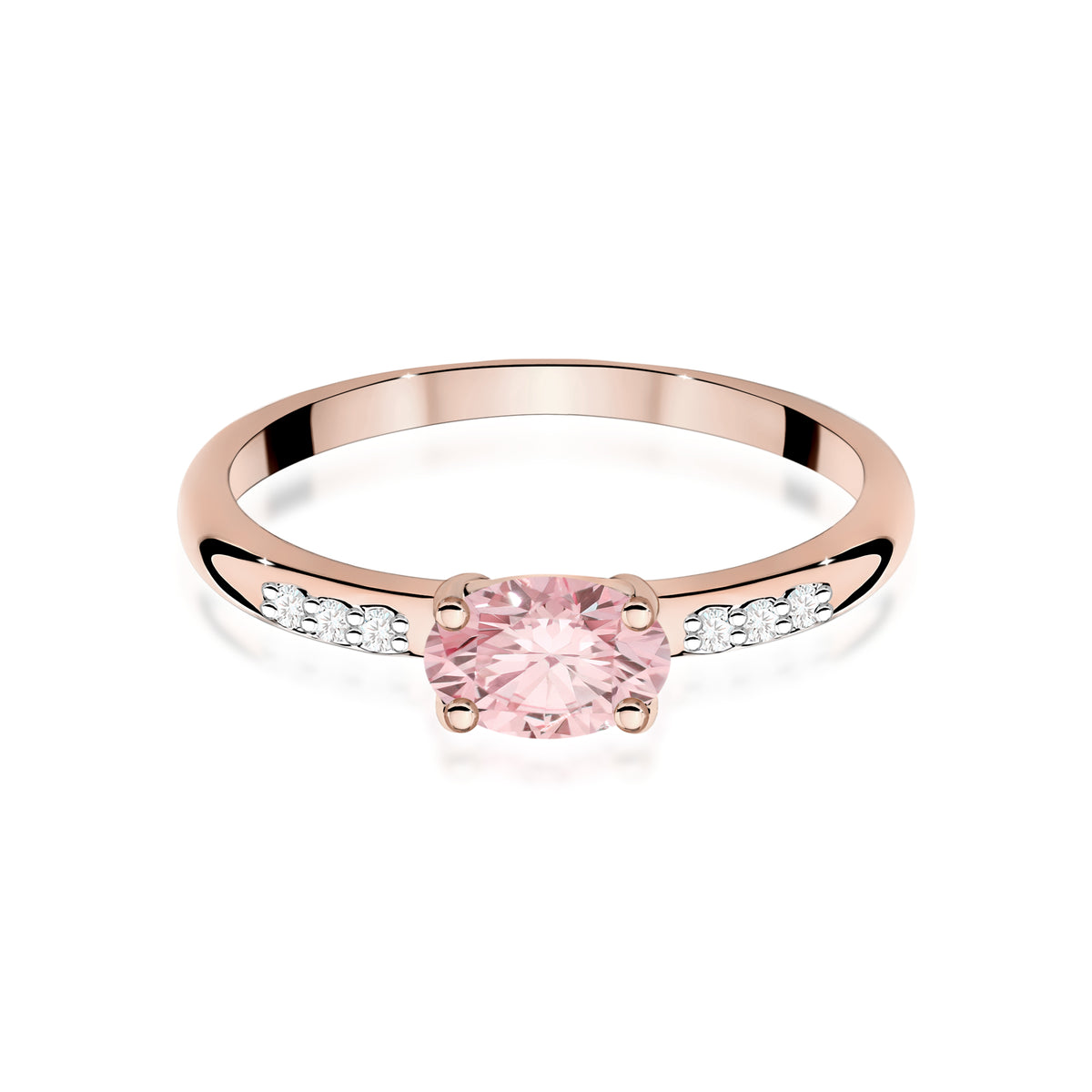Inel Aur 14K cu Diamante Roz de Laborator 0.53 ct