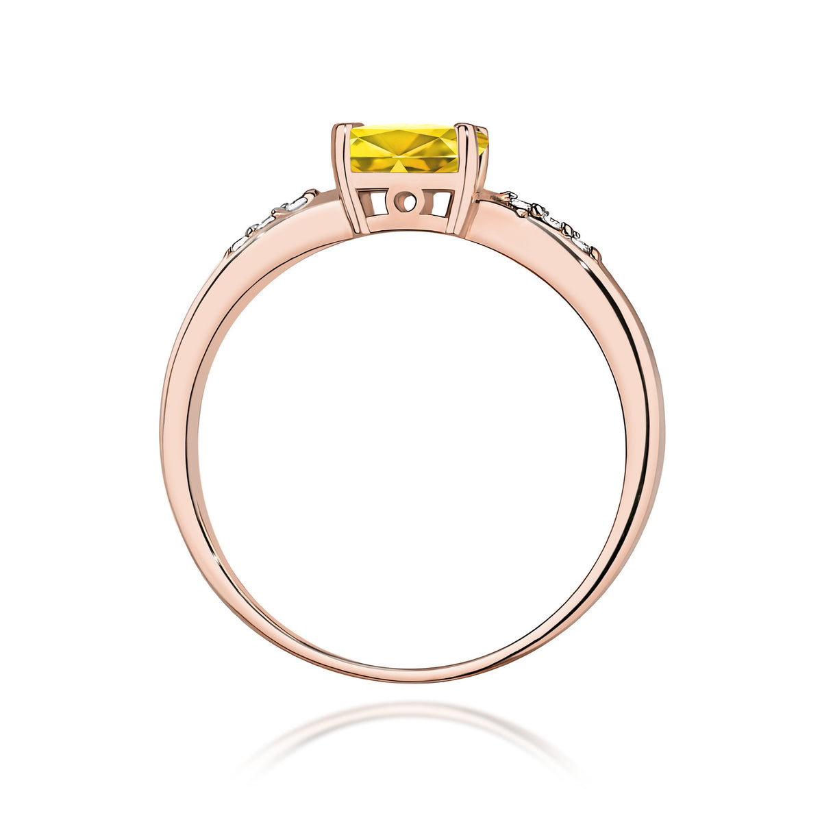 Inel Aur 14K cu Diamante Galben de Laborator 0.53 ct