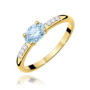 Inel Aur 14K cu Diamante Albastru de Laborator 0.53 ct