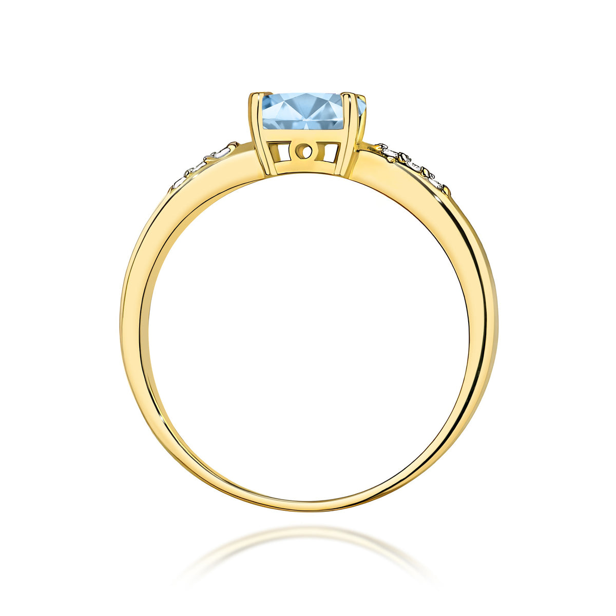 Inel Aur 14K cu Diamante Albastru de Laborator 0.53 ct