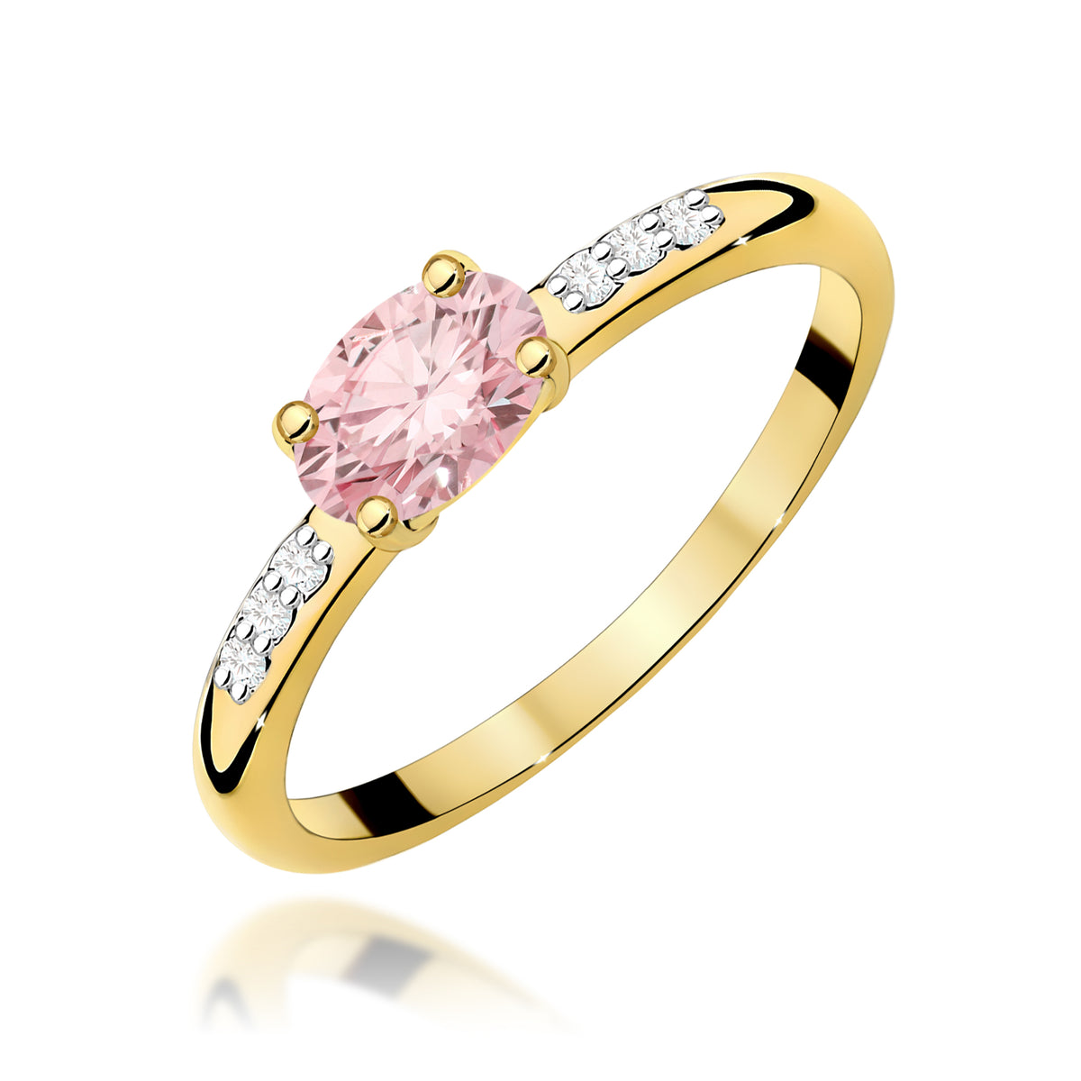 Inel Aur 14K cu Diamante Roz de Laborator 0.53 ct