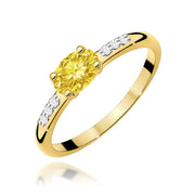 Inel Aur 14K cu Diamante Galben de Laborator 0.53 ct