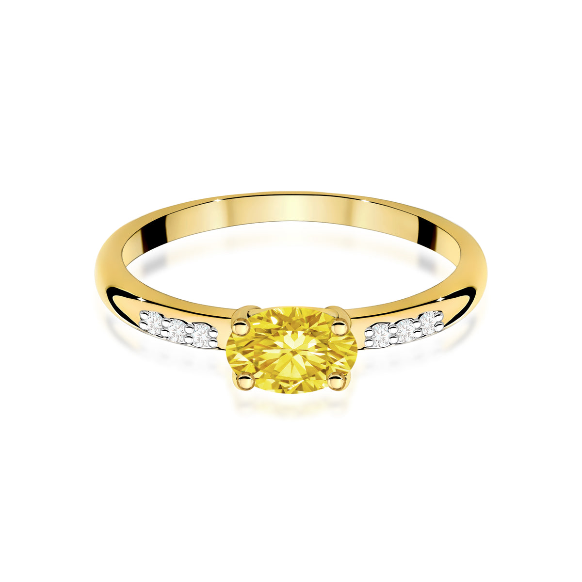 Inel Aur 14K cu Diamante Galben de Laborator 0.53 ct