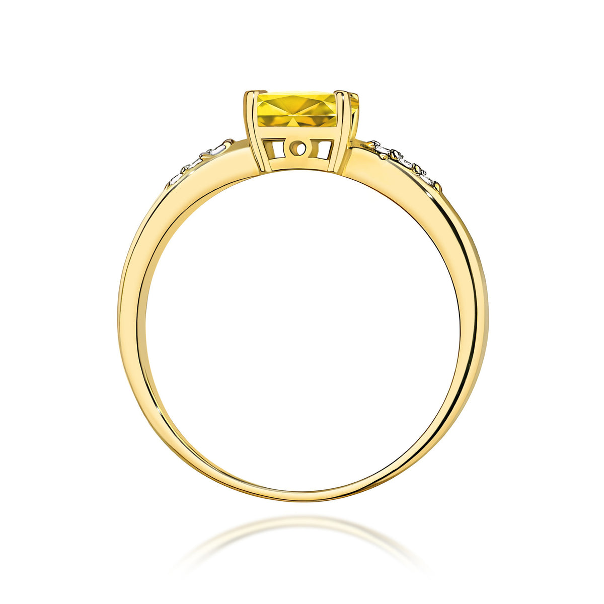 Inel Aur 14K cu Diamante Galben de Laborator 0.53 ct