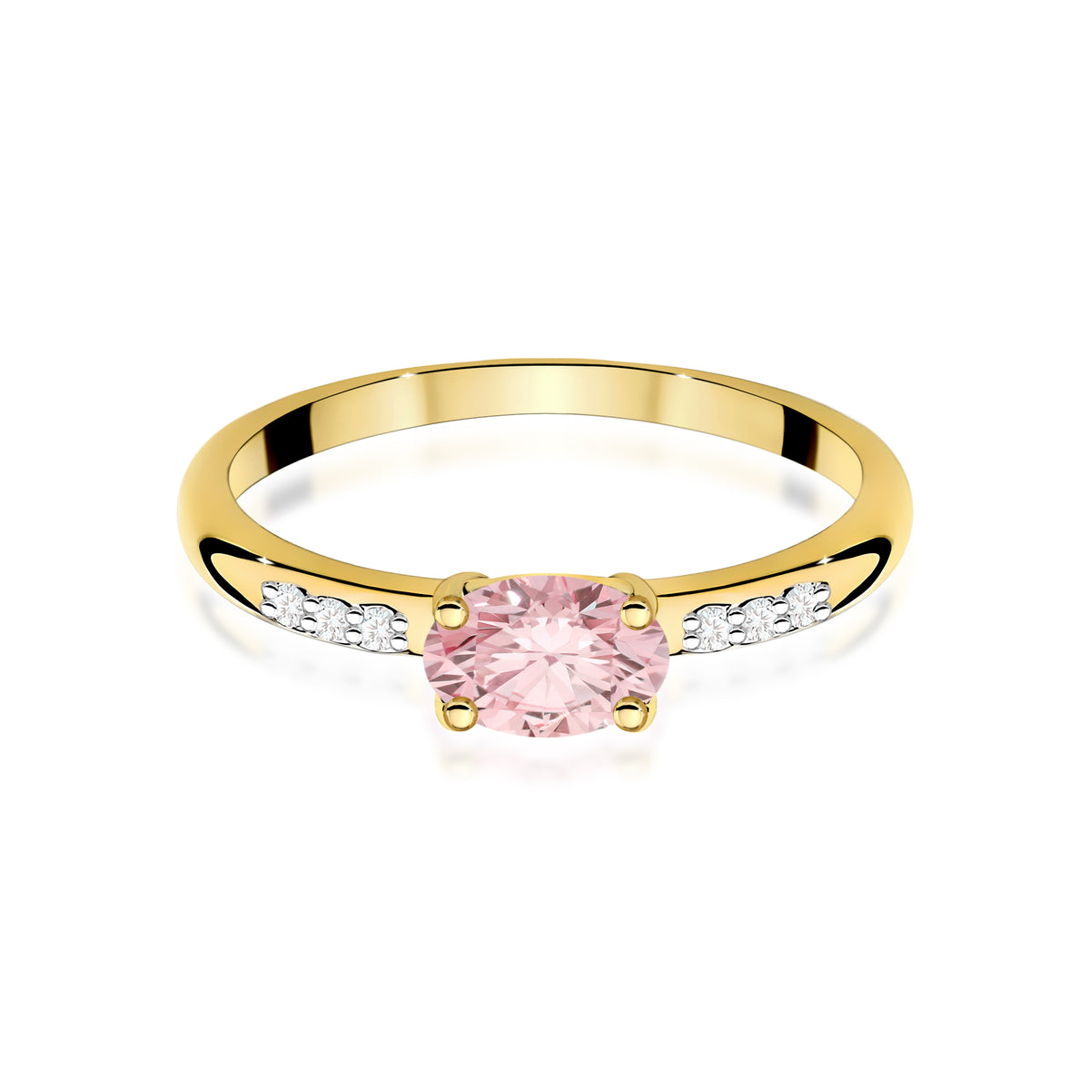 Inel Aur 9K cu Diamante Roz de Laborator 0.53 ct