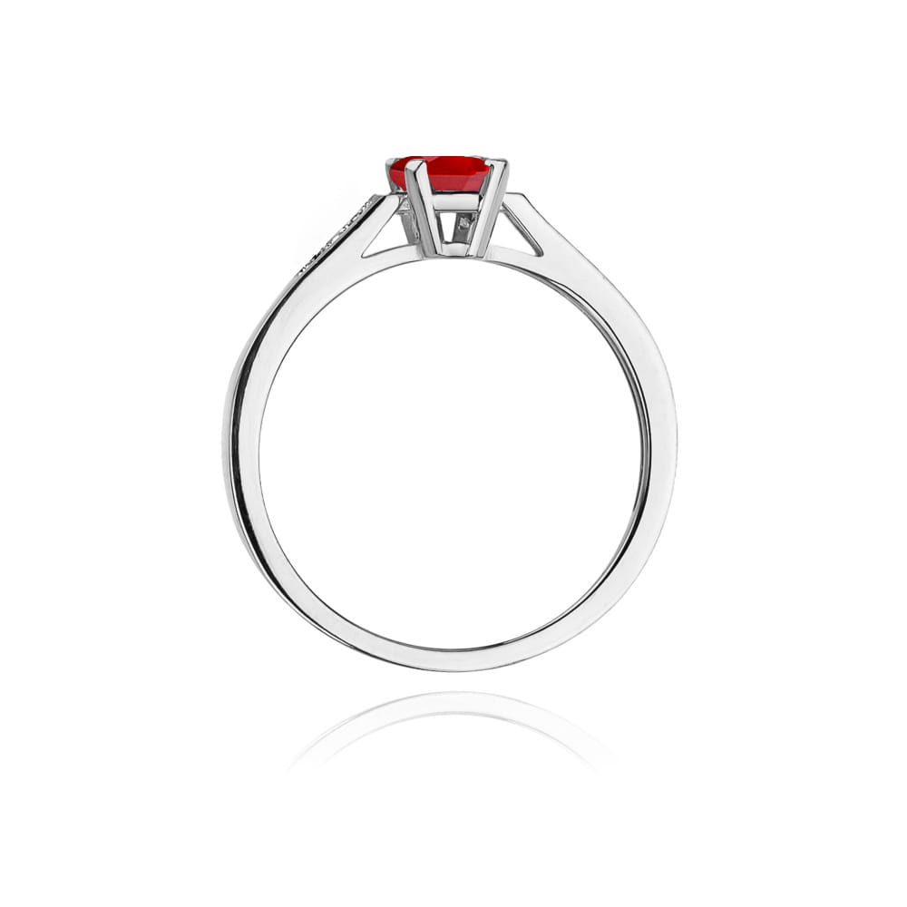 Inel Aur 9K cu Rubin 0.80 ct si Diamante Naturale 0.04 ct