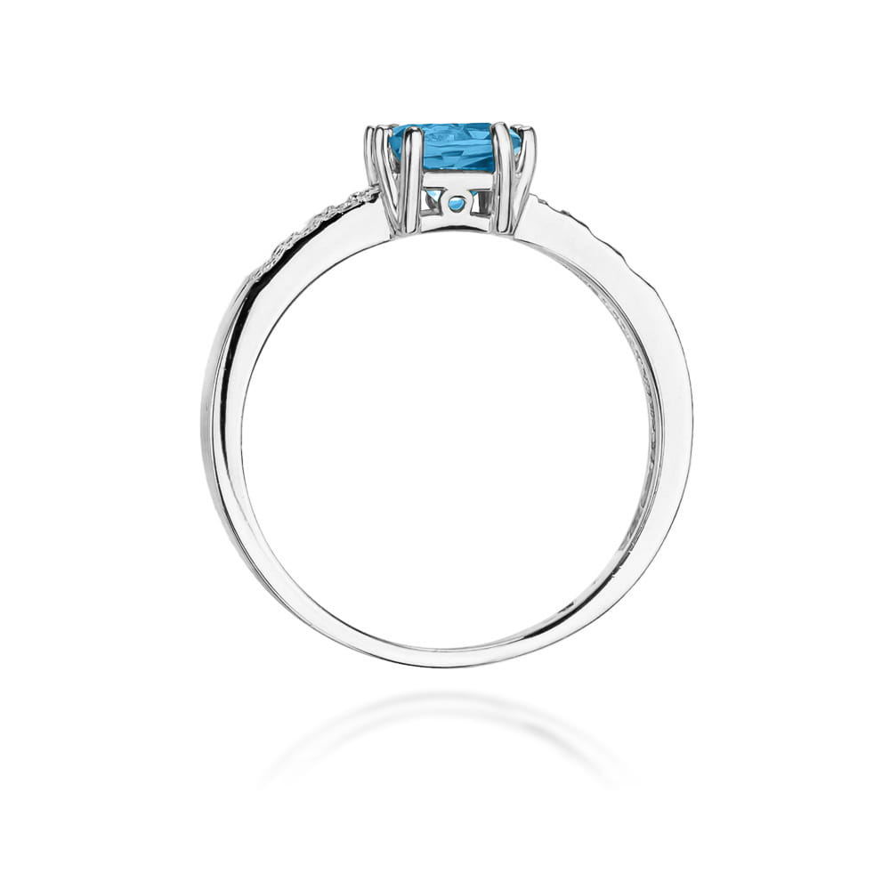 Inel Aur 9K cu Topaz Swiss 1.10 ct si Diamante Naturale 0.06 ct