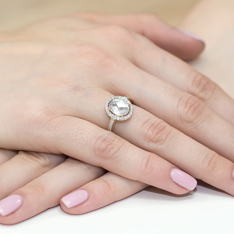 Inel Aur 9K cu Diamante de Laborator 2.16 ct
