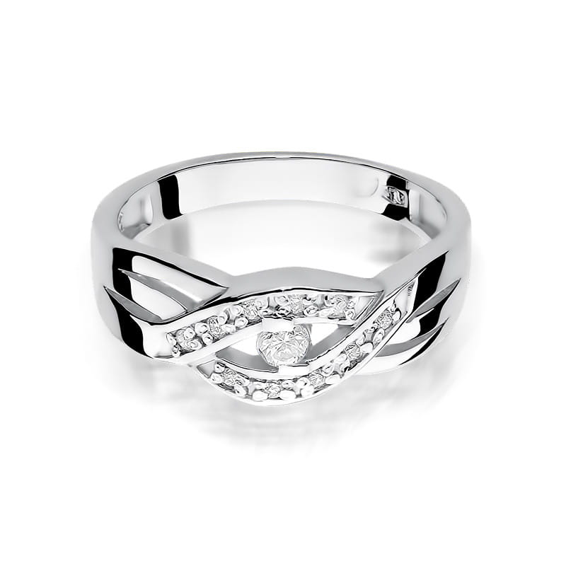 Inel Aur 9K cu Diamante Naturale 0.10 ct