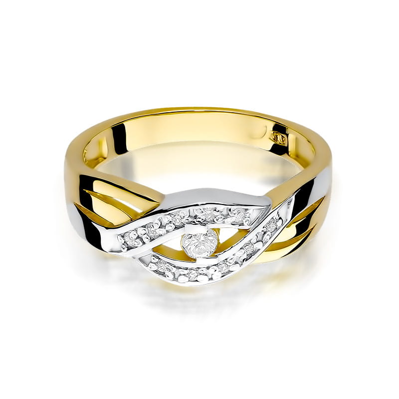 Inel Aur 9K cu Diamante Naturale 0.10 ct