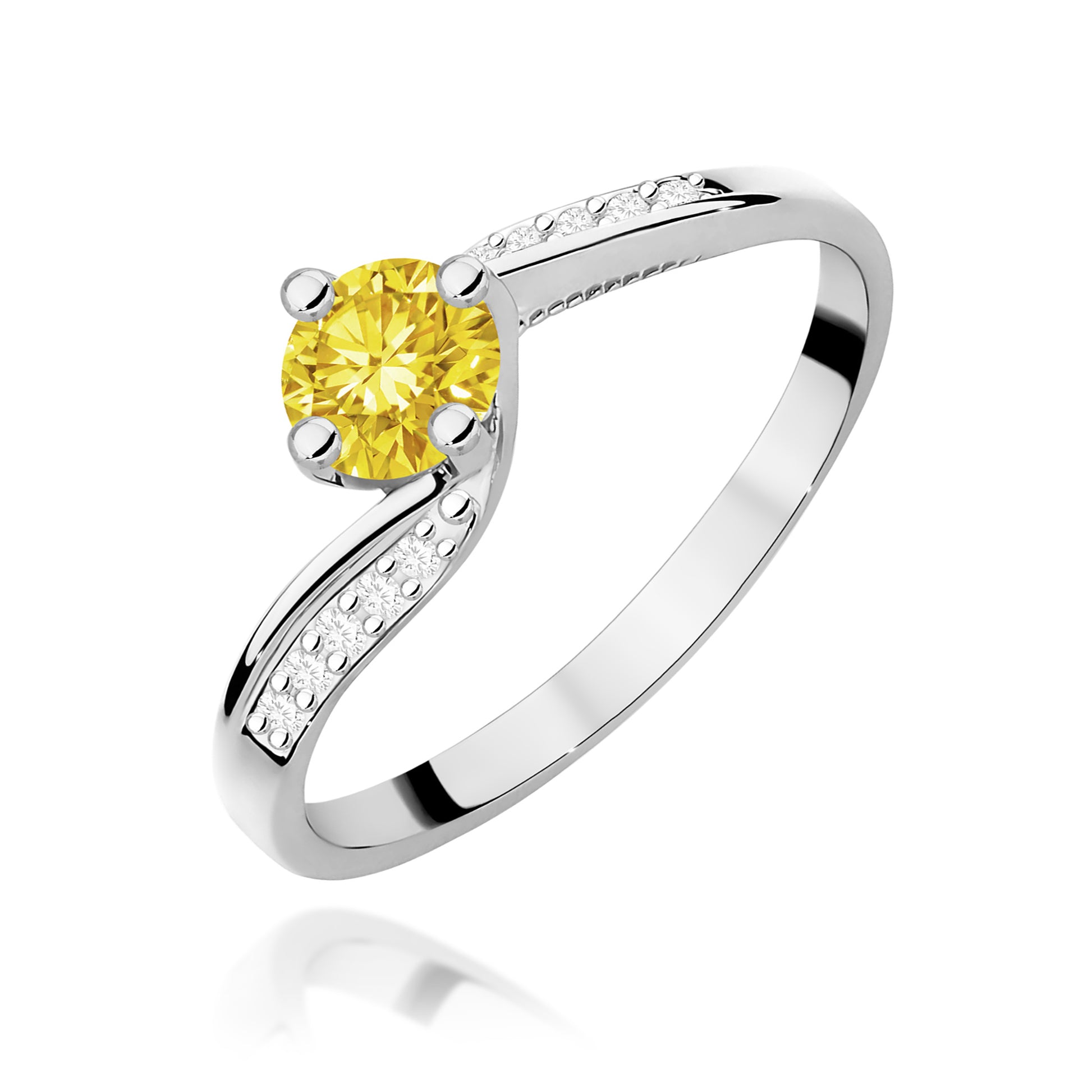 Inel Aur 9K cu Diamante de Laborator 0.55 ct