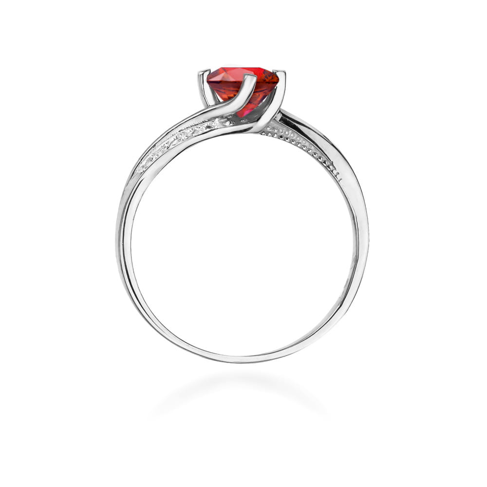 Inel Aur 9K cu Rubin 0.60 ct si Diamante Naturale 0.05 ct