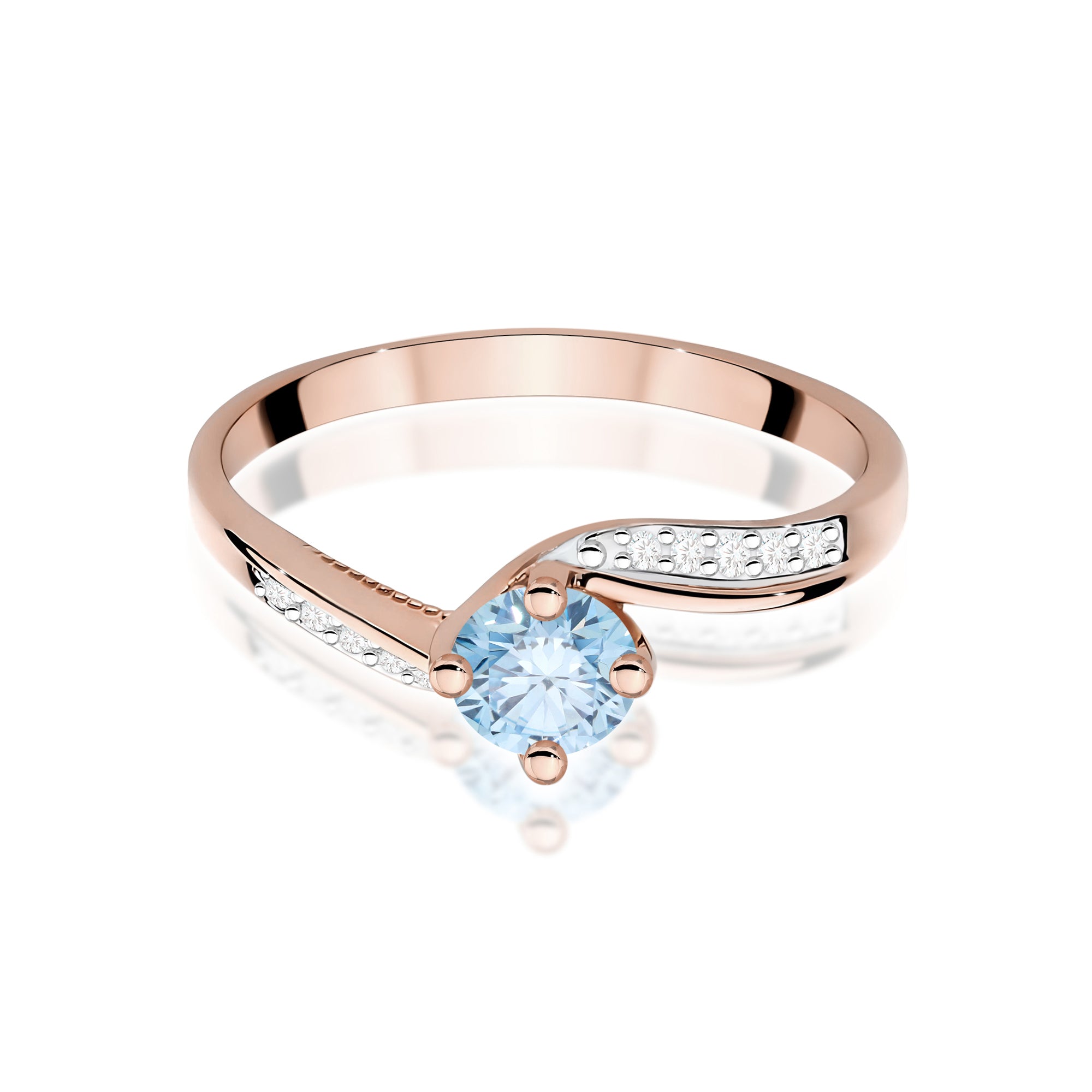 Inel Aur 14K cu Diamante de Laborator 0.55 ct