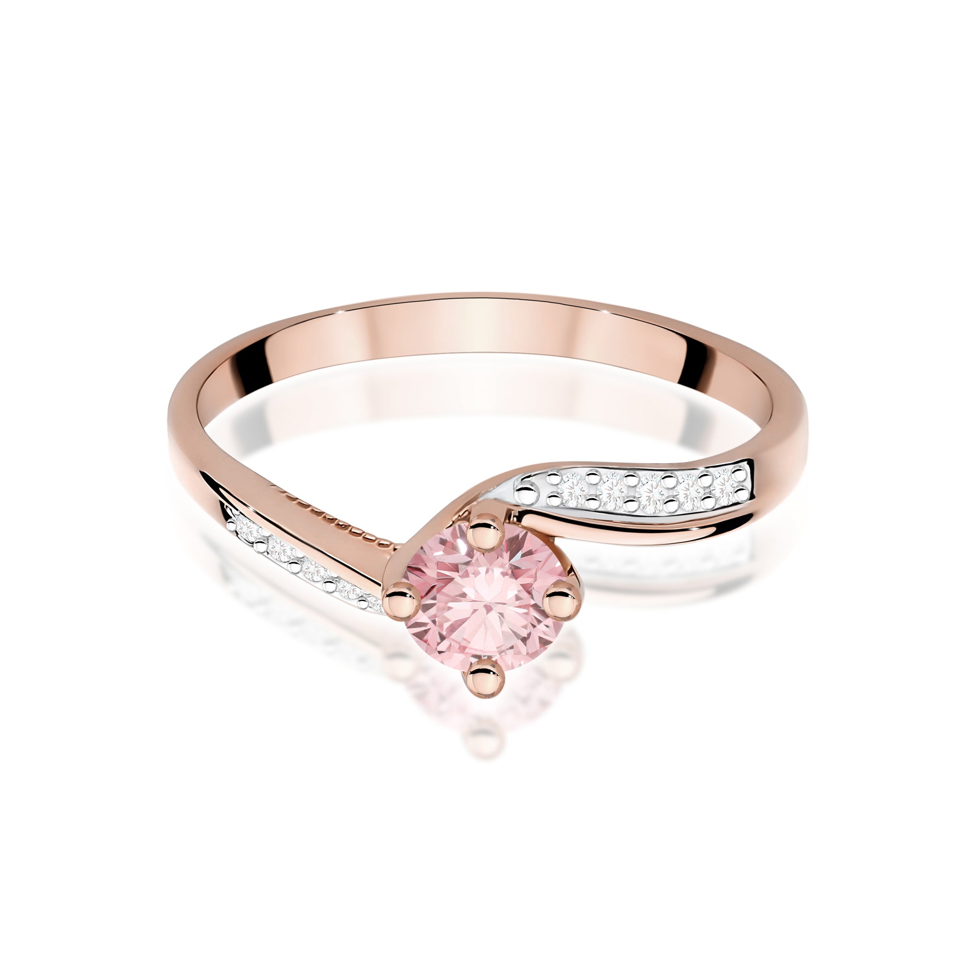 Inel Aur 14K cu Diamante de Laborator 0.55 ct