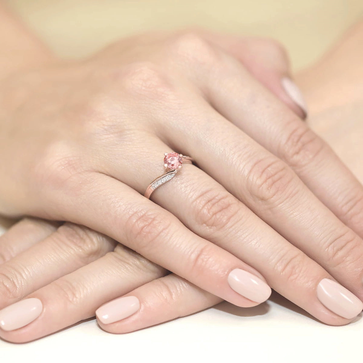 Inel Aur 14K cu Diamante de Laborator 0.55 ct