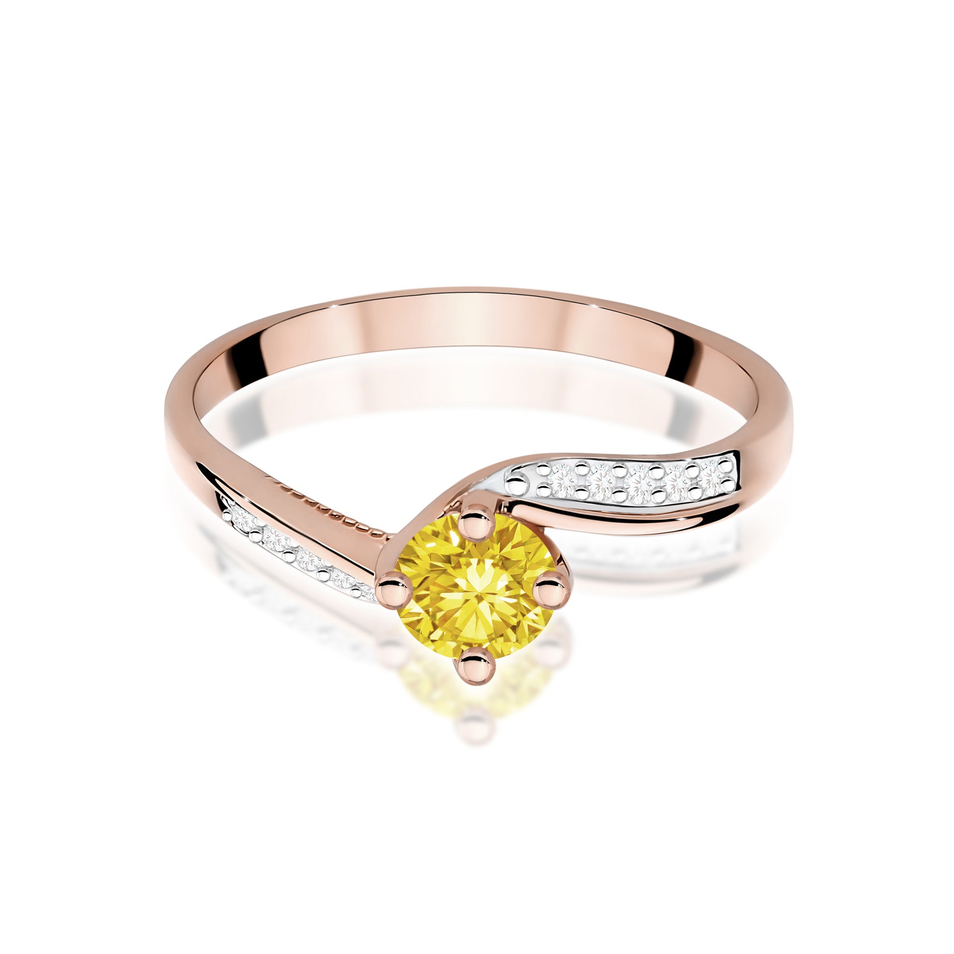 Inel Aur 14K cu Diamante de Laborator 0.55 ct