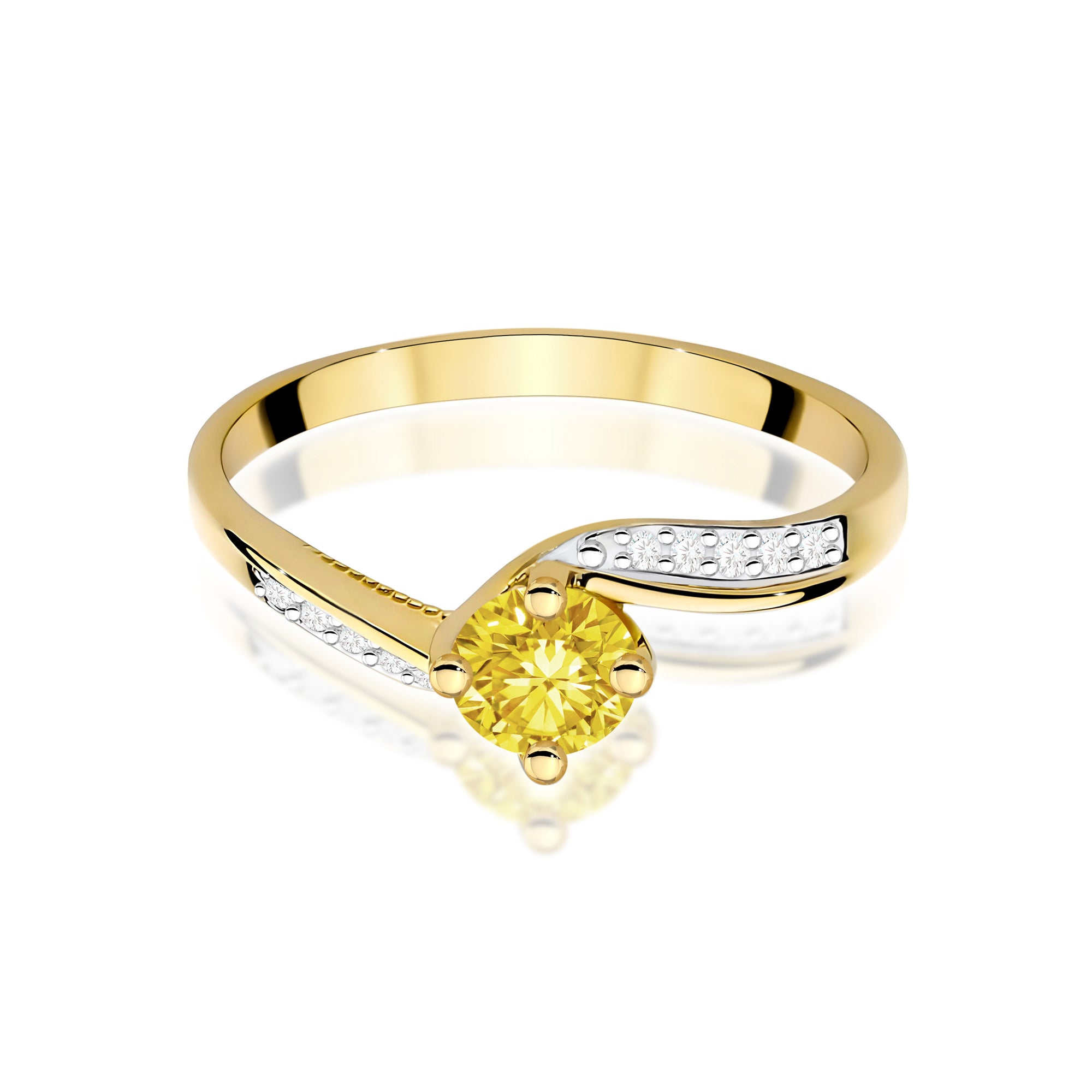 Inel Aur 14K cu Diamante de Laborator 0.55 ct