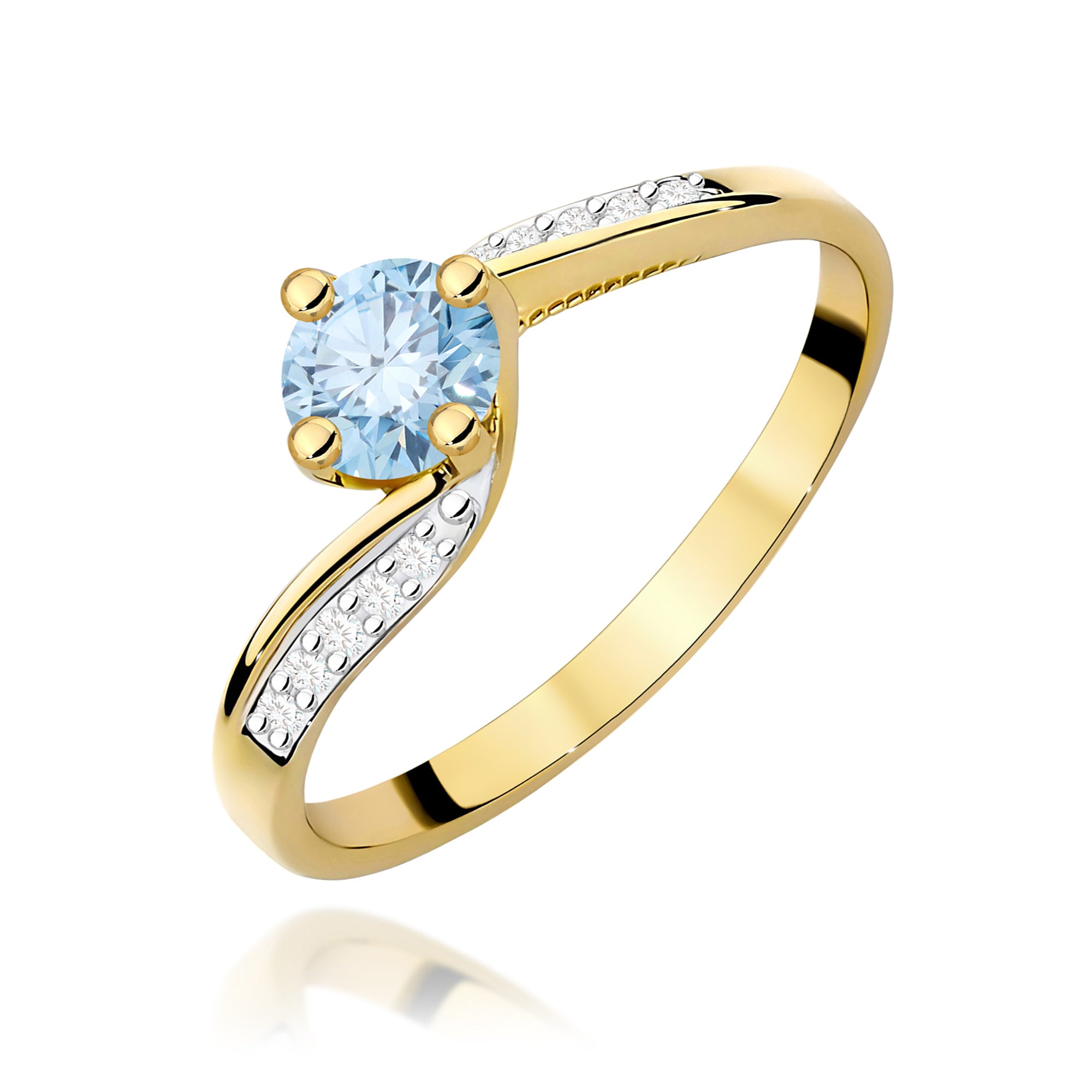 Inel Aur 9K cu Diamante de Laborator 0.55 ct