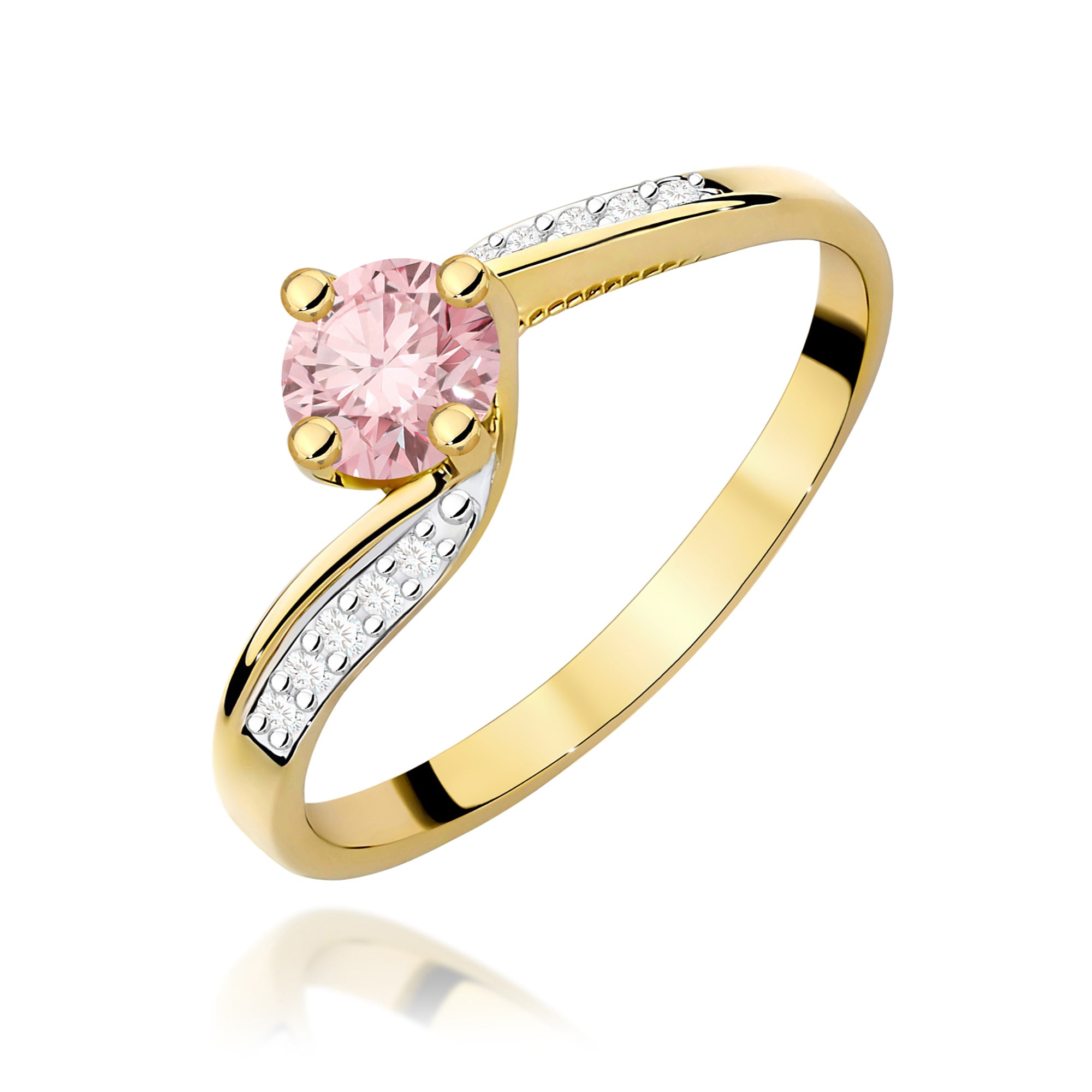 Inel Aur 9K cu Diamante de Laborator 0.55 ct