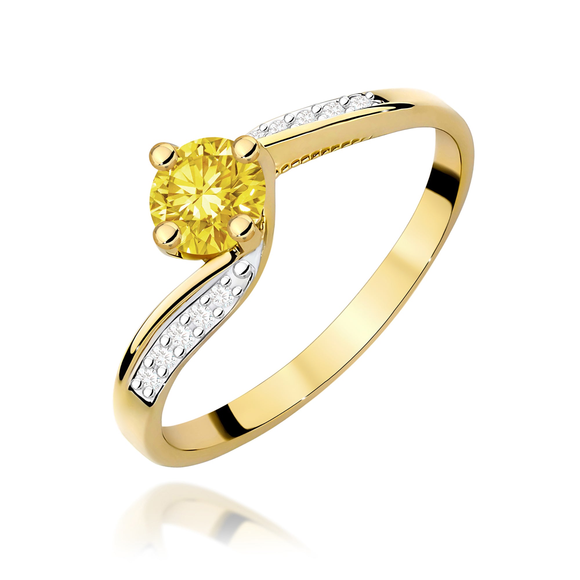 Inel Aur 9K cu Diamante de Laborator 0.55 ct