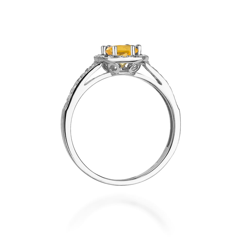 Inel Aur 9K cu Citrin 0.50 ct si Diamante Naturale 0.20 ct