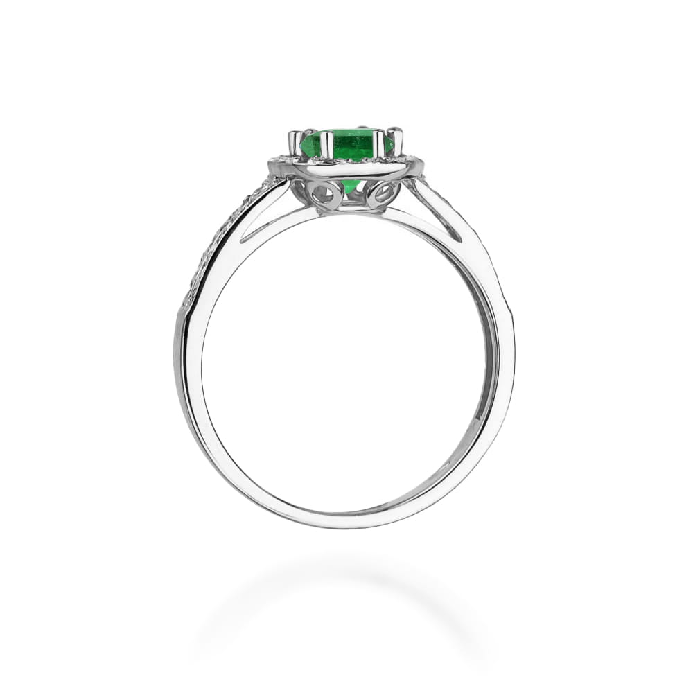 Inel Aur 9K cu Smarald 0.50 ct si Diamante Naturale 0.20 ct