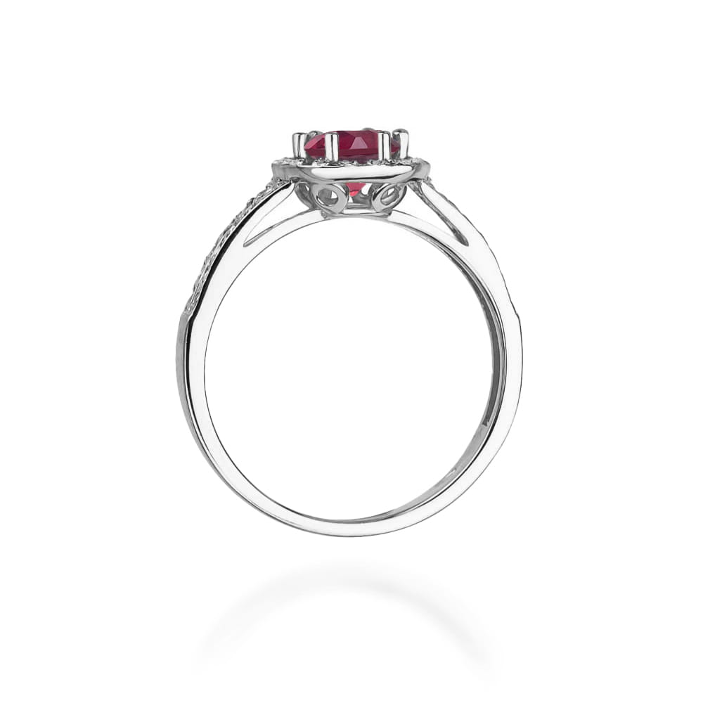 Inel Aur 9K cu Rhodolite 0.60 ct si Diamante Naturale 0.20 ct