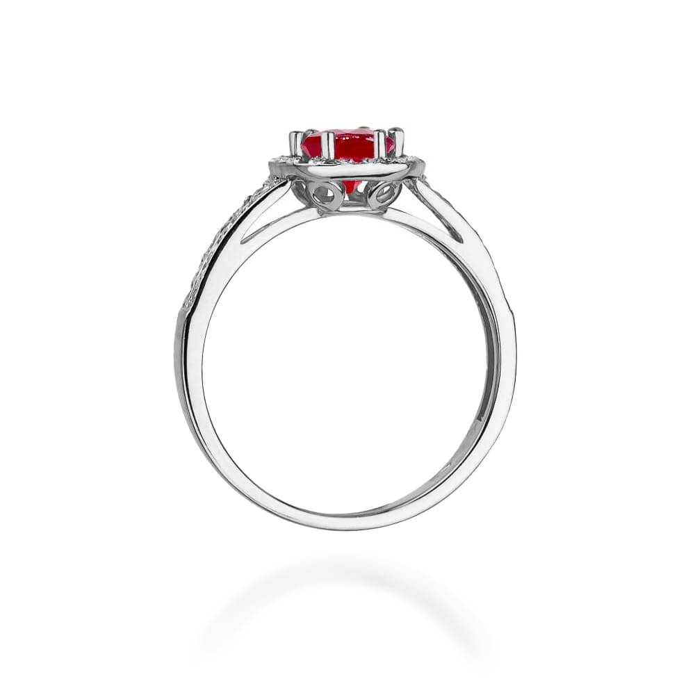Inel Aur 9K cu Rubin 0.60 ct si Diamante Naturale 0.20 ct