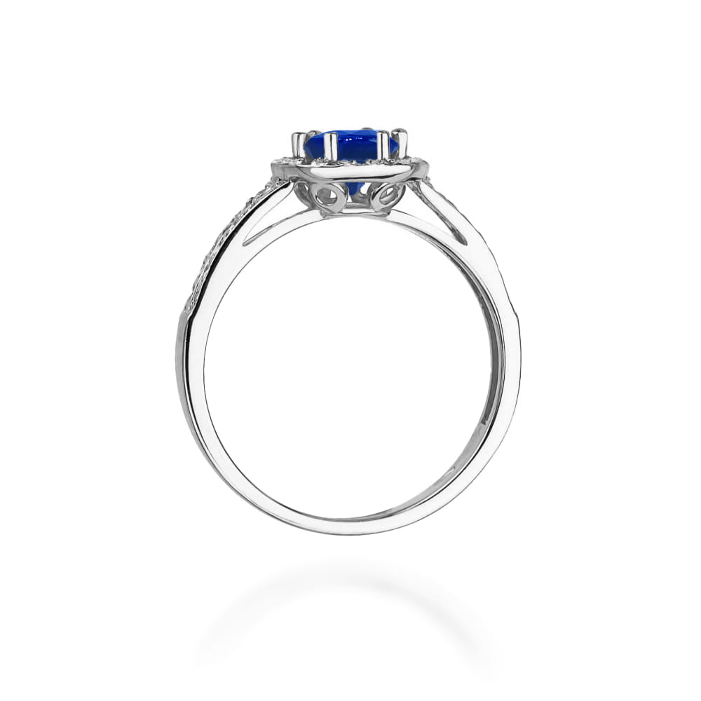 Inel Aur 9K cu Safir 0.50 ct si Diamante Naturale 0.20 ct