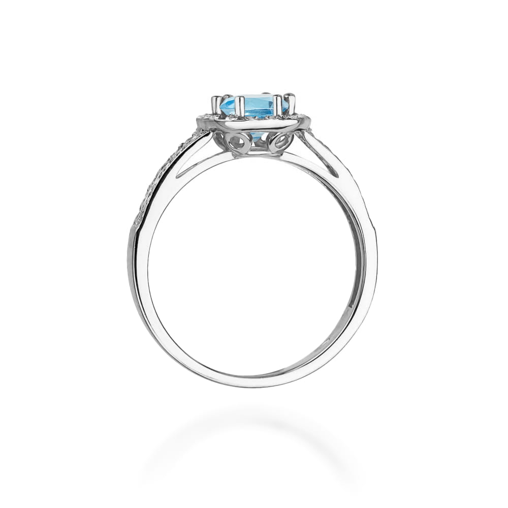 Inel Aur 9K cu Topaz Swiss 0.50 ct si Diamante Naturale 0.20 ct