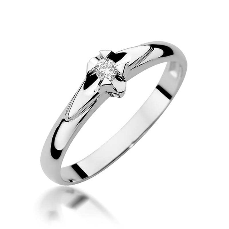 Inel Aur 9K cu Diamant Natural 0.04 ct
