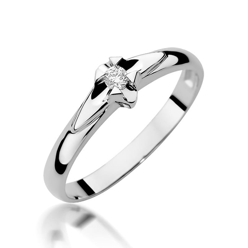 Inel Aur 9K cu Diamant Natural 0.05 ct