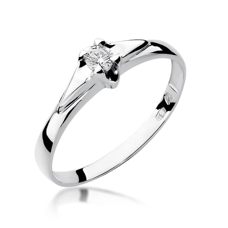 Inel Aur 9K cu Diamant Natural 0.10 ct
