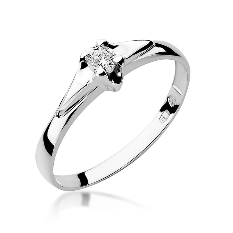Inel Aur 9K cu Diamant Natural 0.15 ct