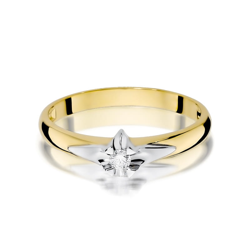 Inel Aur 9K cu Diamant Natural 0.05 ct