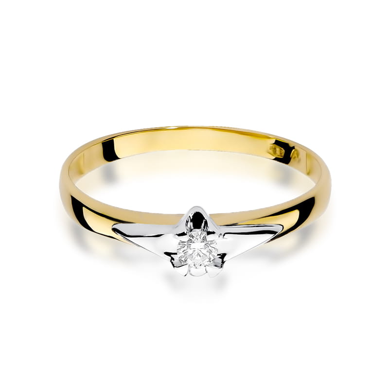 Inel Aur 9K cu Diamant Natural 0.08 ct