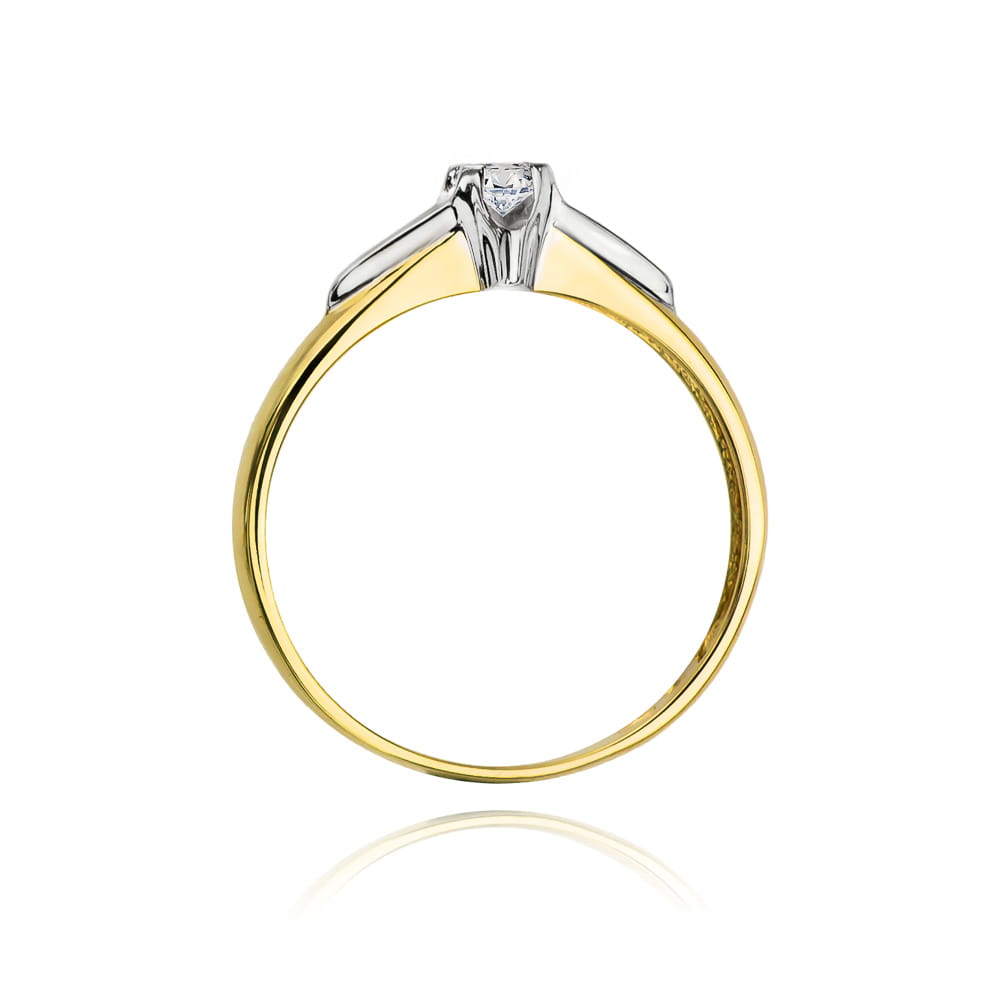 Inel Aur 9K cu Diamant Natural 0.10 ct